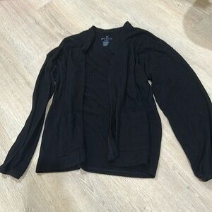 XS XSmall American Eagle AE Black Cardigan Sweater open face pockets soft sexy